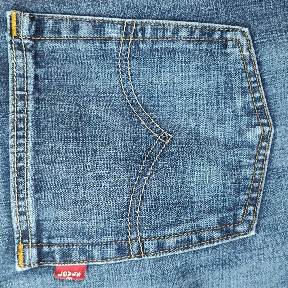 38x32 Vtg Straight Fit Original Red Tag Light Distressed Blue Jeans - Picture 4 of 16